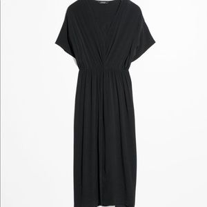 & other stories twist knot front midi dress